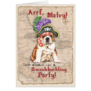 Invitación pirata bulldog