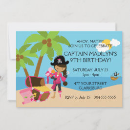 Invitación Pirata con fiesta de cumpleaños de Peg Leg