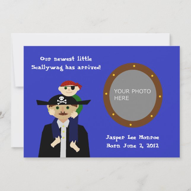 Invitación pirata de bebés (Anverso)