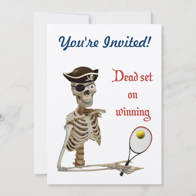 Invitación Pirata de tenis muerto (Anverso)