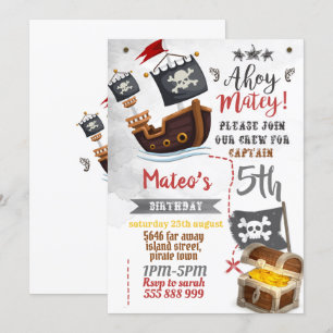 Invitación pirata - Fiesta de cumpleaños pirata