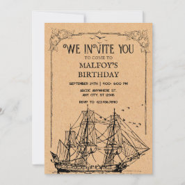 Invitación Pirata Vintage