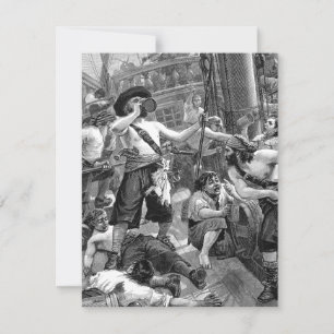 Invitación Piratas de época, Fiesta divertido para el calenta