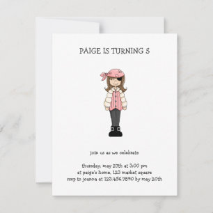 Invitación Piratas rosados: Chica pirata #4