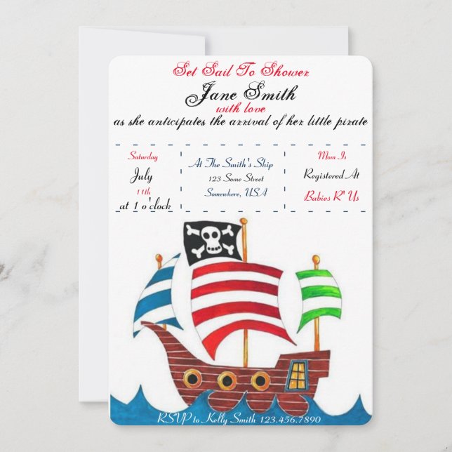 Invitación Pirate Baby Shower (Anverso)