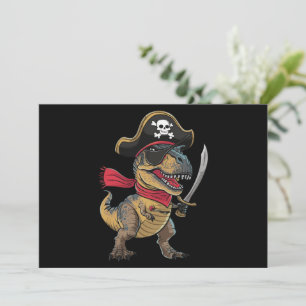 Invitación Pirate Dinosaur T-Rex Funny disfraz de Halloween