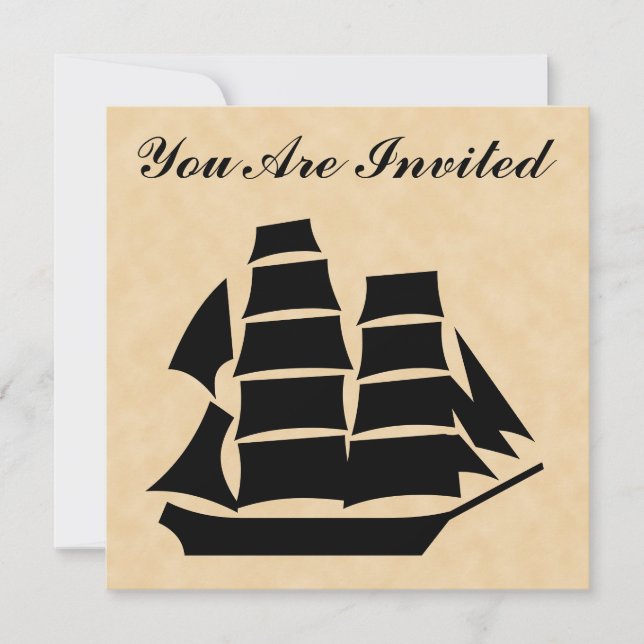 Invitación Pirate Ship. Sailing Ship. (Anverso)