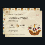 Invitación Pirate Ship Treasure Map Kids Birday Fiesta<br><div class="desc">Navegar por la aventura con esta invitación de cumpleaños de los niños del mapa del tesoro de los barcos piratas. Con un divertido equipo de piratas, un detallado mapa del tesoro y elementos náuticos, es perfecto para cualquier celebración del capitán. Esta excitante invitación es ideal para un fiesta de temática...</div>