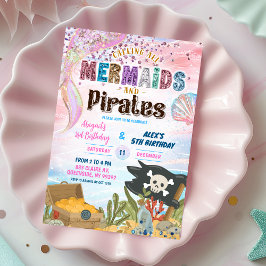 Invitación Pirates and Mermaids Joint Birthday invitation
