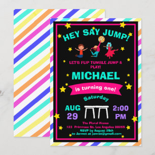 Invitación Pirouette Cute Gymnastics Jump & Play Cumpleaños