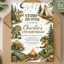Invitación PISA DINOSAURIOS Fiesta de Cumpleaños de Camping p