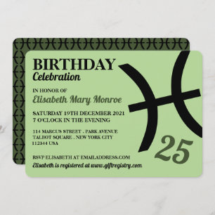 Invitación Pisces, El Pescado, Signo Estrella Zodiaca, Cumple