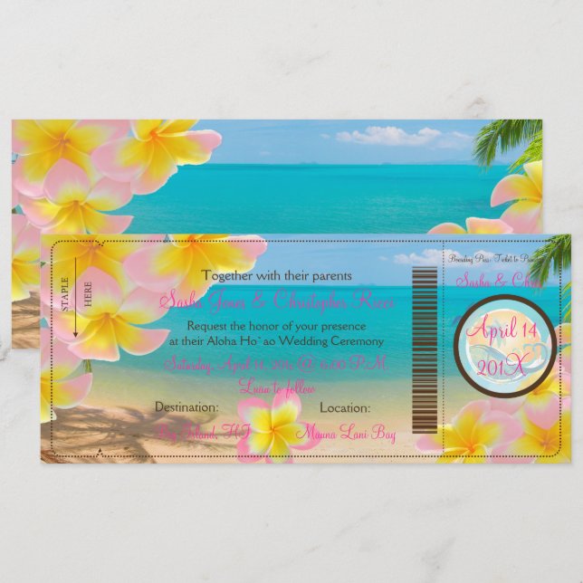 INVITACIÓN PISCINA DE BARRIO PASS+PLUMERIA PINCA+PLAYA (Anverso / Reverso)