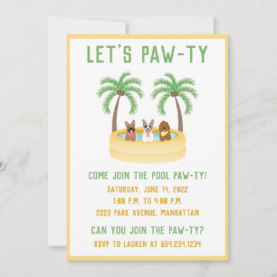 Invitación Piscina de perros de verano
