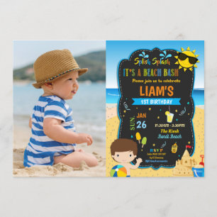 Invitación Piscina de playa Festejos de cumpleaños - Foto de 