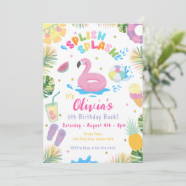 Invitación Piscina de salpicaduras Fiesta Agua de verano Cump