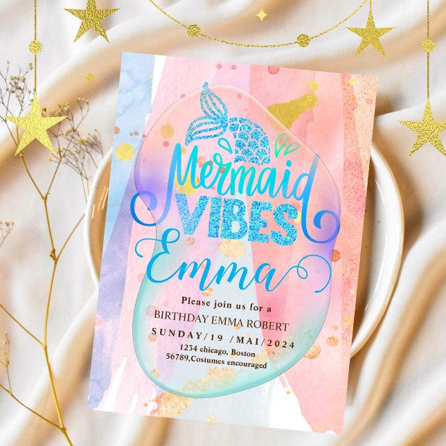 Invitación Piscina de sirena Fiesta de mar cumpleaños de sire (Subido por el creador)