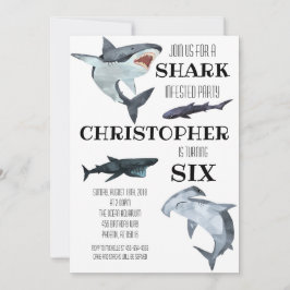 Invitación Piscina de tiburones Natación Fiesta de cumpleaños