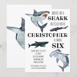 Invitación Piscina de tiburones Natación Fiesta de cumpleaños