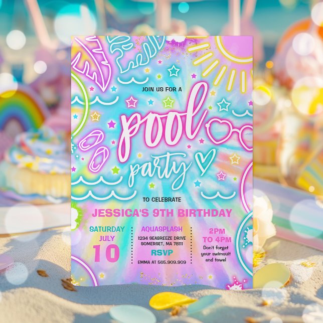 Invitación Piscina Fiesta de Cumpleaños Diapositiva Deslizar  (Subido por el creador)