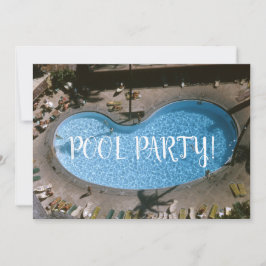 Invitación Piscina Fiesta de natación inspirado de mediados d