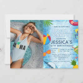 Invitación Piscina Fiesta foto Piscina Piscina Splash Cumplea