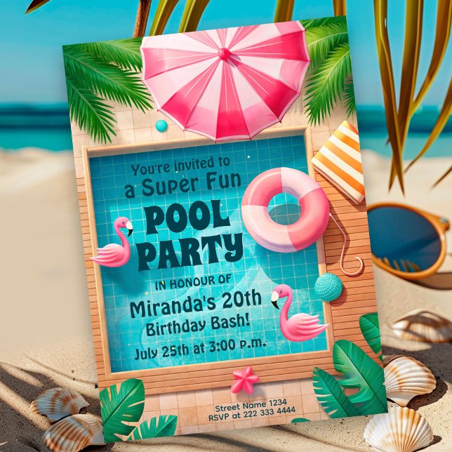 Invitación Piscina Fiesta Natación Cumpleaños Splash (Subido por el creador)