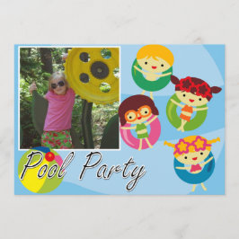 Invitación Piscina fotográfica personalizada Fiesta Natación 