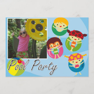Invitación Piscina fotográfica personalizada Fiesta Natación