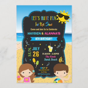 Invitación Piscina Playa Chica de los gemelos del partido de 