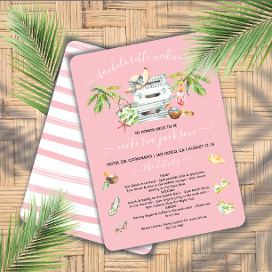 Invitación Piscina Tropical Bachelorette Weekend