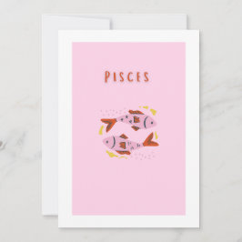 Invitación Piscis rosa, impresión de signo zodiacal, signo es
