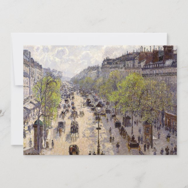 Invitación Pissarro - Boulevard Montmartre, primavera (Anverso)
