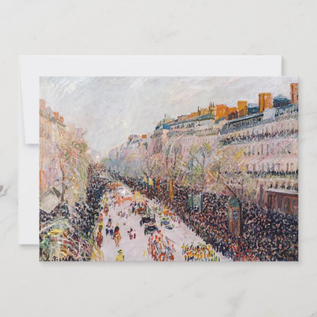 Invitación Pissarro - Montmartre, Mardi Gras en el Boulevard (Anverso)