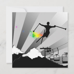 Invitación pista de esquí: rainbow en polvo