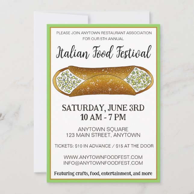 Invitación Pistachio Cannoli (Anverso)