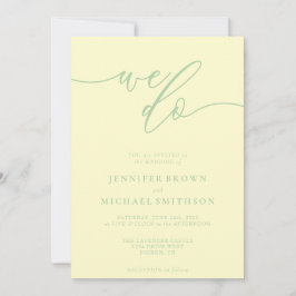 Invitación Pistachio & Cream Signature We Do Typo Wedding