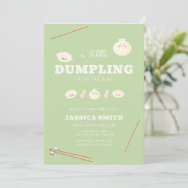 Invitación Pistachio Green Kawaii Bao Dumpling Baby Shower 