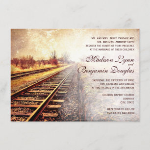 Invitación Pistas de ferrocarril rústicas del país que casan