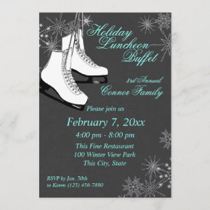 Invitación Pistas de hielo y copos de nieve Luncheon