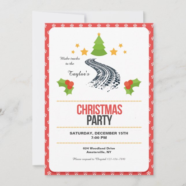 Invitación Pistas en el Fiesta de Navidades de Nieve (Anverso)