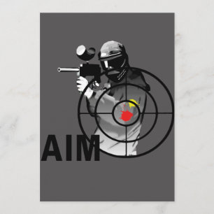 Invitación Pistola de Paintball - objetivo