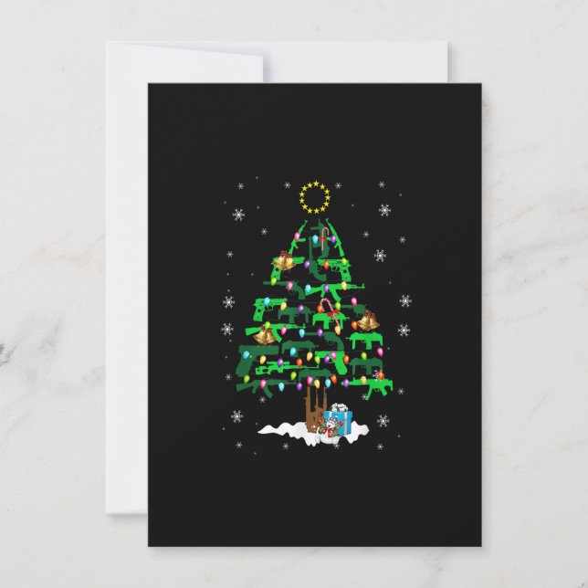 Invitación Pistolas Árbol de Navidad Ornament Xmas Luces Rega (Anverso)