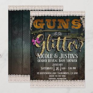Invitación PISTOLAS O PURPURINA Lace Sexo Reventador
