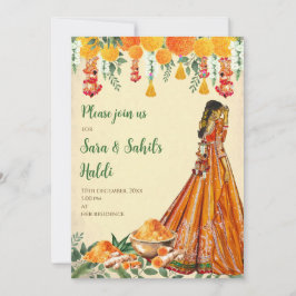 Invitación Pithi invitation & Haldi invita a Holud a la invit