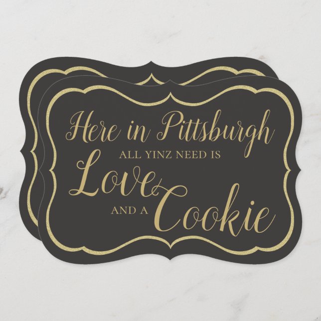 Invitación Pittsburgh Cookie Table Todos los Yinz Necesitan R (Anverso / Reverso)