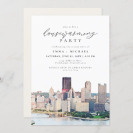Invitación PITTSBURGH PENNSYLVANIA Skyline Calentamiento de l