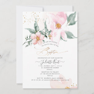 Invitación PixDezin H2 Rosa de un solo pétalo Rosas Bautizo