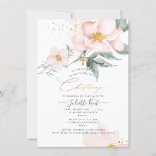 Invitación PixDezin H2 Rosas de Rubor de un solo Petal Christ