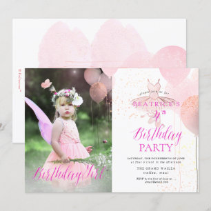 Invitación PixDezine CUALQUIER EDAD, Chica del cumpleaños Bal